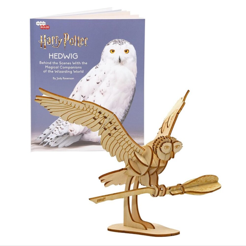 Harry Potter Hedwig 3D Wood Model and Movie Book - Wizarding World Gifts